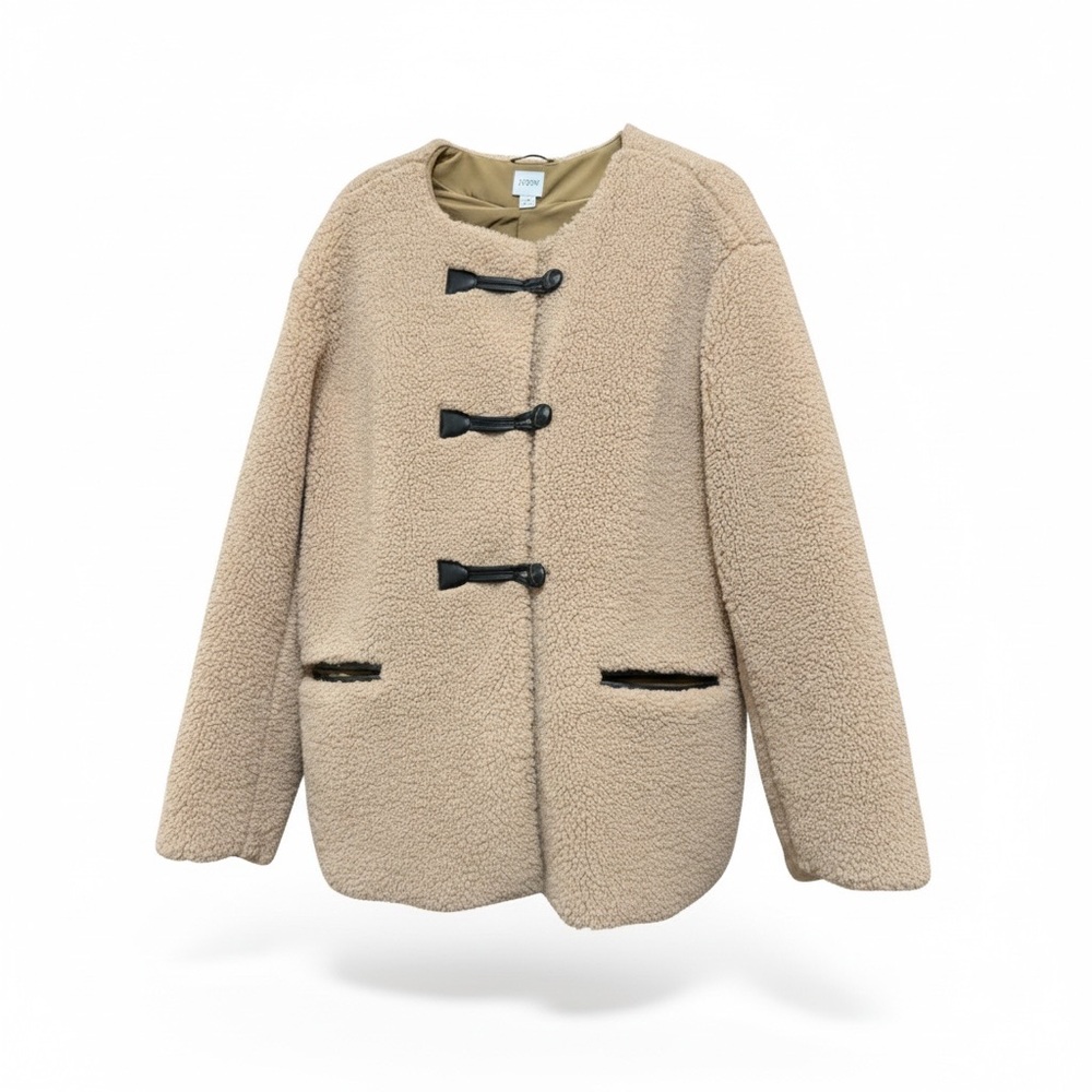 J. Crew Taupe Sherpa Toggle Jacket